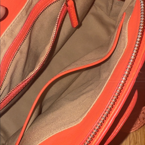 MCM Essentials Hot Coral Monogram Leather Crossbody - Picture 16 of 16